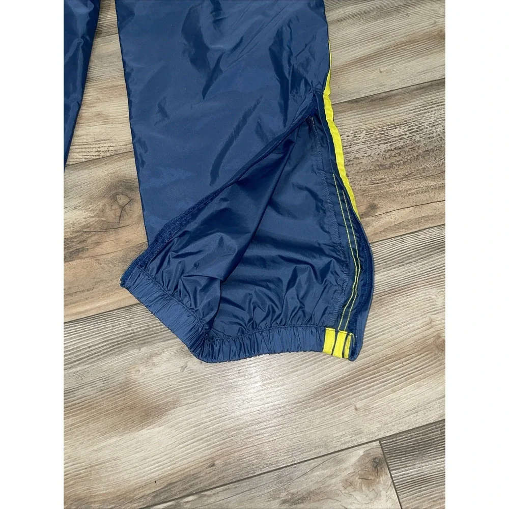 Vintage Adidas Nylon Track Pants Mens Large Blue Yellow 80s Retro Joggers